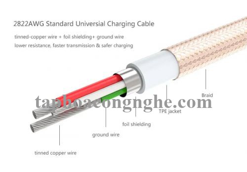 Ugreen 20859 0.5M màu Vàng Dây USB 2.0 sang Type-C đầu nhôm dây bọc vinyl US174 30020859
